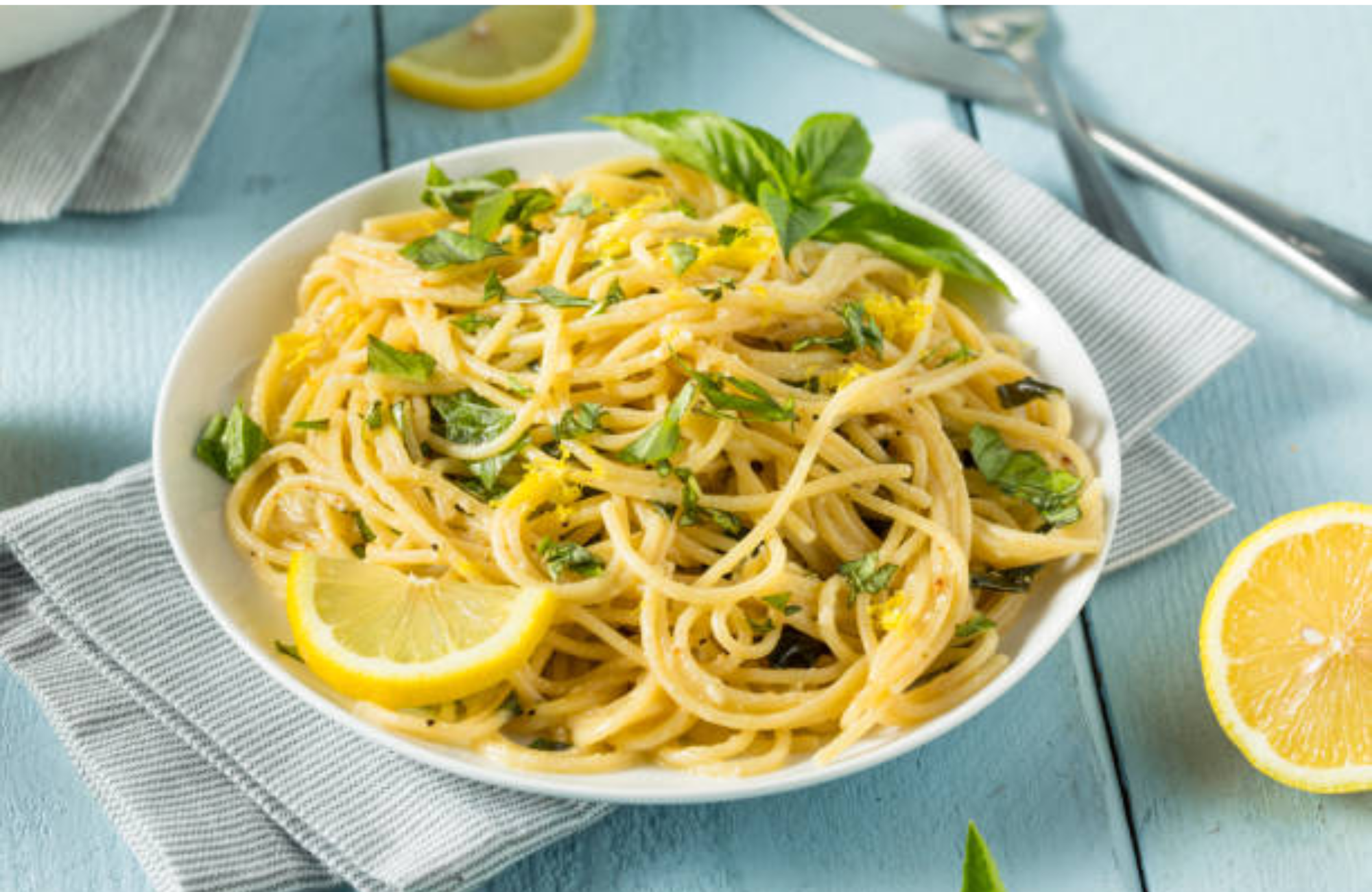 Skinny Pasta Recipe with Fresh Herbs and Lemon