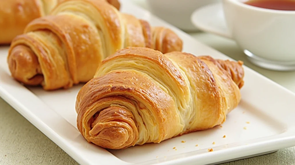 A variety of easy croissant recipes displayed on a kitchen counter